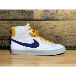 🔥NEW - RARE Nike Blazer Mid 77  Voltage Purple Optic Yellow SZ 12 LA Lakers